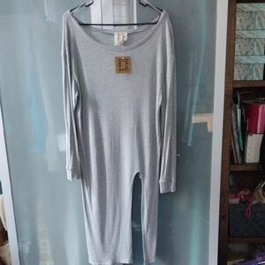 Fila Light Gray Long Shirt/Dress/ Beach Coverup Med NWT